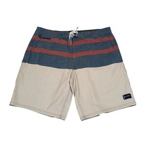 Jack‎ O'Neill Collection Men's Resin Boardshorts Swim Trunks 38 Blue Gray Stripe